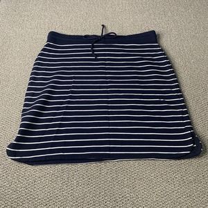 Talbots Womens Skirt‎ Size PXL Blue/White Striped Drawstring Unlined Straight